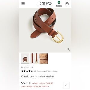J. Crew Italian Leather Belt